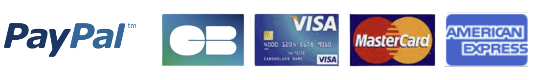 Paiements sécurisés PayPal, CB, Visa, Mastercard, American Express