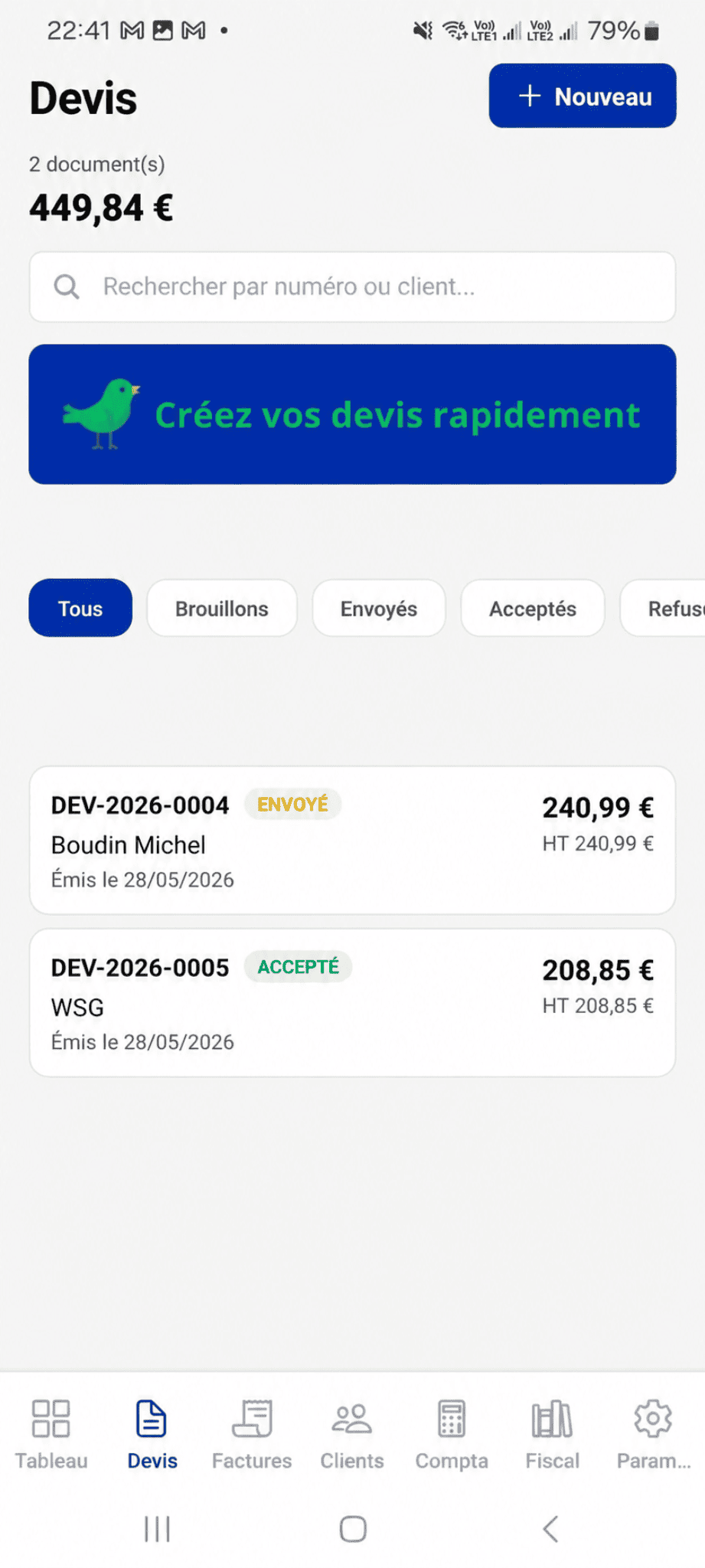 Alertes FactureFacile